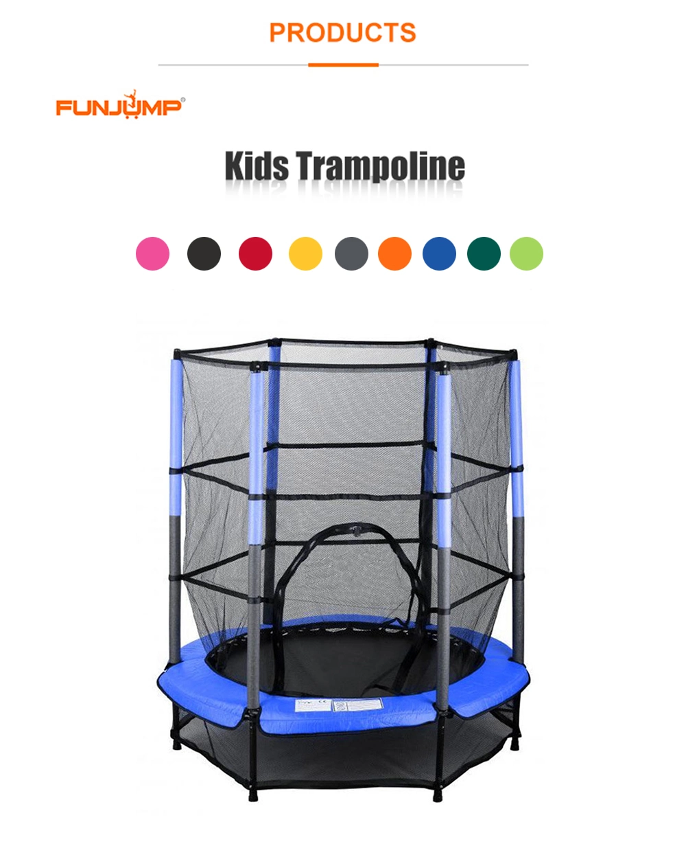 55inch Mini Kid Fitness Trampolines with Safety Net for Sale